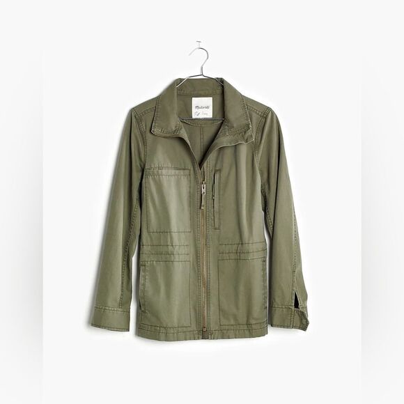 Madewell Olive Army Green Fleet Jacket Womens Size Small - Picture 4 of 7
